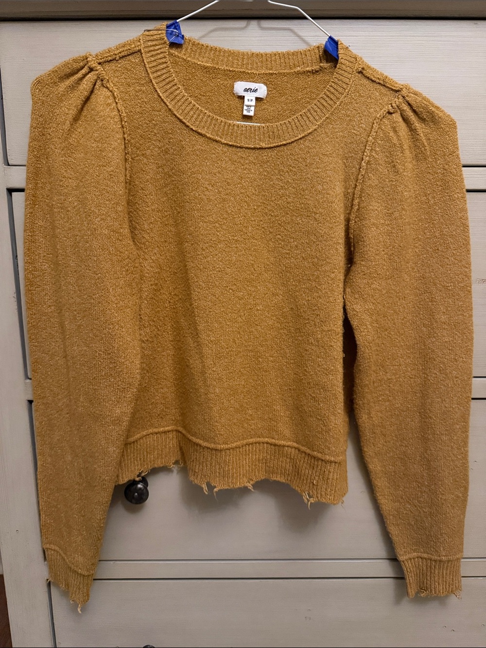 Aerie Destroyed Hem Crop Sweater